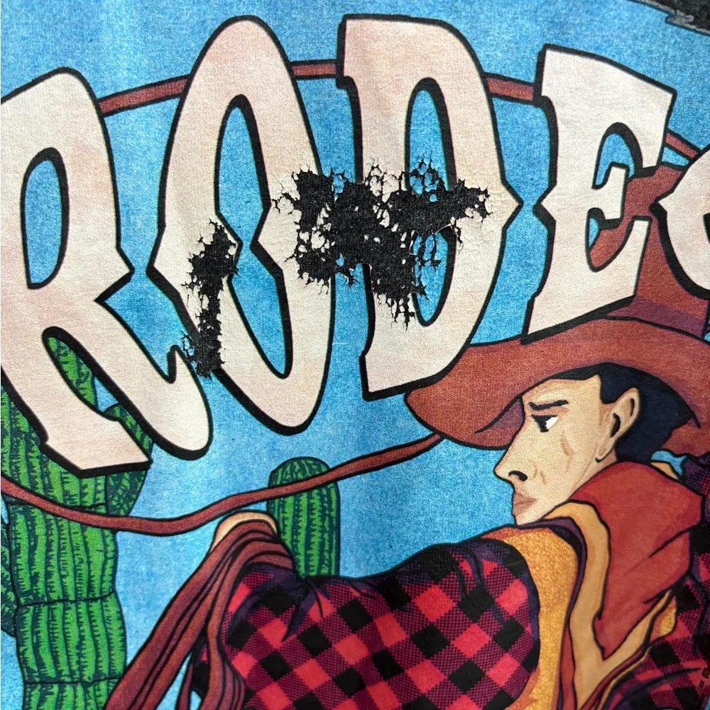 Gray Rodeo Cowboy Graphic T-Shirt - Picture 3 of 3